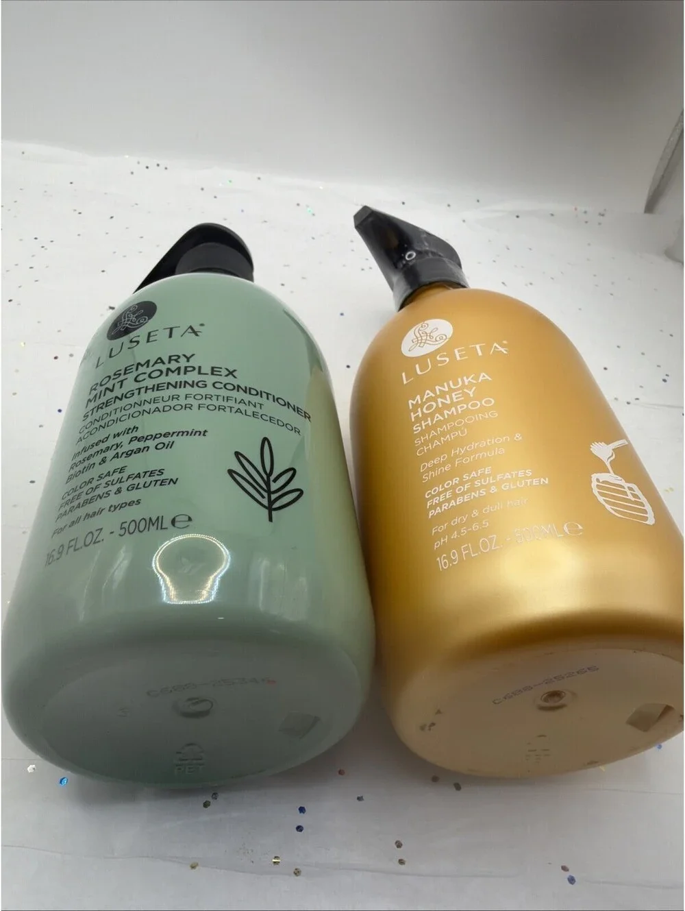 Rosemary Mint Conditioner + Manuka Honey Shampoo Bundle 16.9oz Hair Care Set